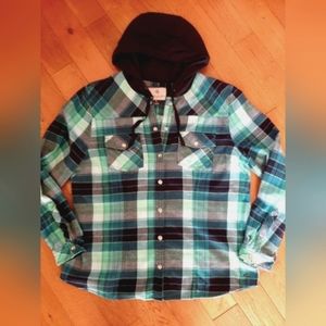 Women's Legendary Whitetails Lumber Jane Flannel Hooded Shirt XL